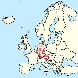 Kart over Den europeiske union med tagger for hver støttespiller