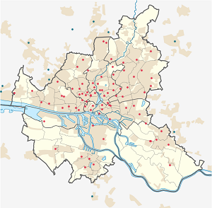 Карта на Хамбург с маркери за всеки поддръжник