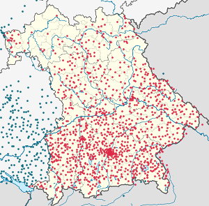 Χάρτης του Βαυαρία με ετικέτες για κάθε υποστηρικτή 