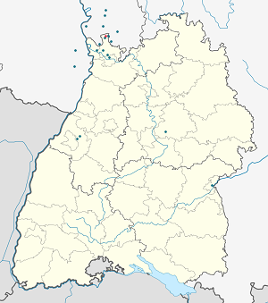 Mapa města Laudenbach se značkami pro každého podporovatele 