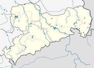 Harta lui Görlitz cu marcatori pentru fiecare suporter