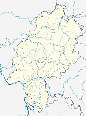 Mapa města Viernheim se značkami pro každého podporovatele 