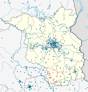 Karte von Elbe-Elster mit Markierungen für die einzelnen Unterstützenden