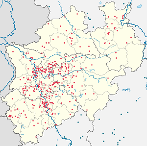 карта з Північний Рейн-Вестфалія з тегами для кожного прихильника