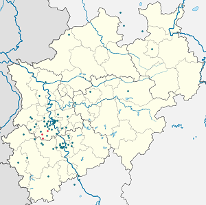 Mapa města Grevenbroich se značkami pro každého podporovatele 