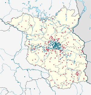 Карта на Бранденбург с маркери за всеки поддръжник