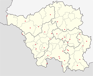 Kaart van Saarland met markeringen voor elke ondertekenaar