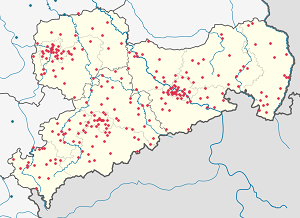 Карта на Саксония с маркери за всеки поддръжник