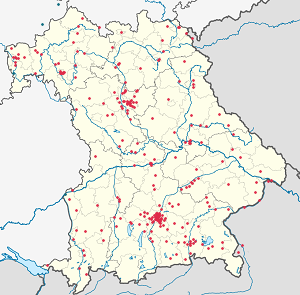 Mapa de Baviera con etiquetas para cada partidario.
