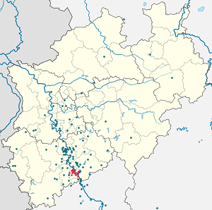 Zemljevid Bonn z oznakami za vsakega navijača