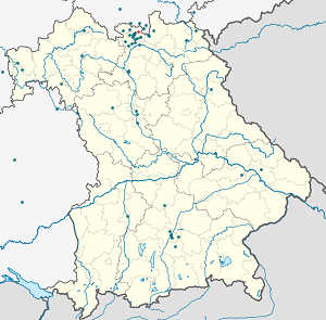 Mapa mesta Rödental so značkami pre jednotlivých podporovateľov