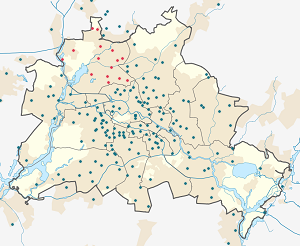 Mapa de Reinickendorf com marcações de cada apoiante