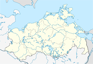 Kart over Garz/Rügen med markører for hver supporter