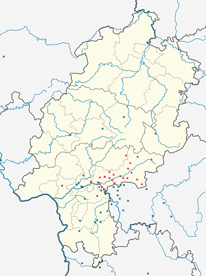 Zemljevid Main-Kinzig-Kreis z oznakami za vsakega navijača