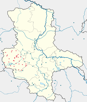 Karte von Landkreis Harz mit Markierungen für die einzelnen Unterstützenden