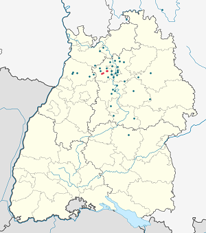 Mapa města Schwaigern se značkami pro každého podporovatele 