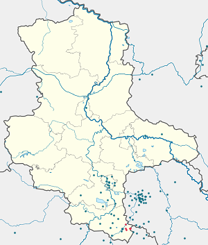 Latvijas karte Elsteraue ar atzīmēm katram atbalstītājam 