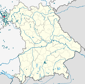 Karte von Aschaffenburg mit Markierungen für die einzelnen Unterstützenden