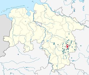 Mapa města Braunschweig se značkami pro každého podporovatele 