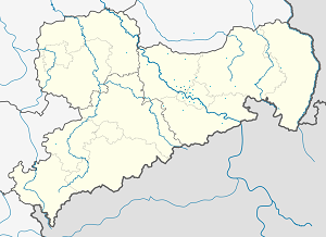 Mapa mesta Radebeul so značkami pre jednotlivých podporovateľov