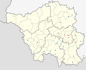 Karte von Landkreis Neunkirchen mit Markierungen für die einzelnen Unterstützenden