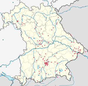 Mapa mesta Bavorsko so značkami pre jednotlivých podporovateľov