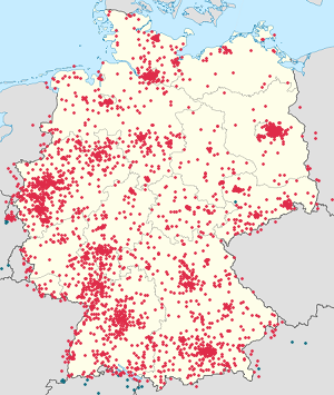 Kart over Deutschland med markører for hver supporter