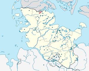 Karta mjesta Flensburg s oznakama za svakog pristalicu