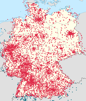 Karte von Deutschland mit Markierungen für die einzelnen Unterstützenden