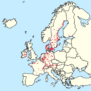 Map of European Union with markings for the individual supporters