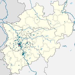 Karte von Stadtbezirk 3 (Düsseldorf) mit Markierungen für die einzelnen Unterstützenden