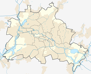 Kart over Marzahn-Hellersdorf med markører for hver supporter