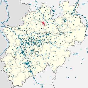 Mapa města Münster se značkami pro každého podporovatele 