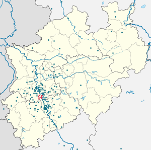 Mapa de Dormagen com marcações de cada apoiante