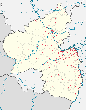 Mapa města Porýní-Falc se značkami pro každého podporovatele 