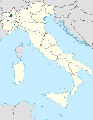 Mapa Piemont ze znacznikami dla każdego kibica