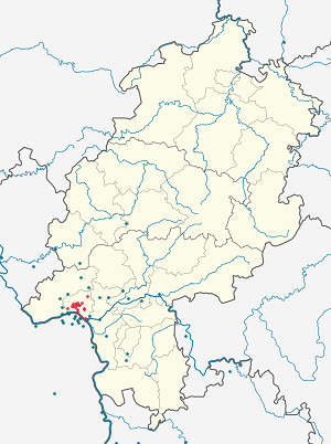 Mapa města Wiesbaden se značkami pro každého podporovatele 