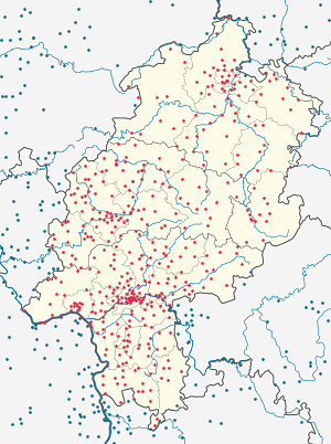Kaart van Hessen met markeringen voor elke ondertekenaar