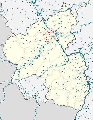 Mapa de Mayen-Koblenz com marcações de cada apoiante