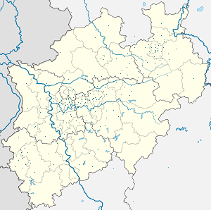 Kart over Nordrhein-Westfalen med markører for hver supporter