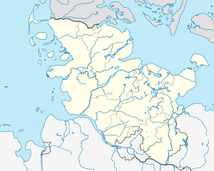 Mapa mesta Glinde so značkami pre jednotlivých podporovateľov