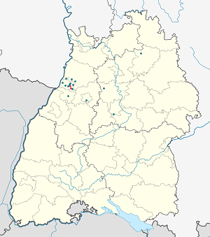 Mapa de Durlach com marcações de cada apoiante