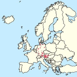 Map of European Union with markings for the individual supporters