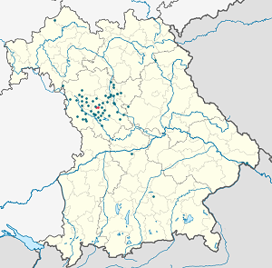 Mapa mesta Lichtenau so značkami pre jednotlivých podporovateľov