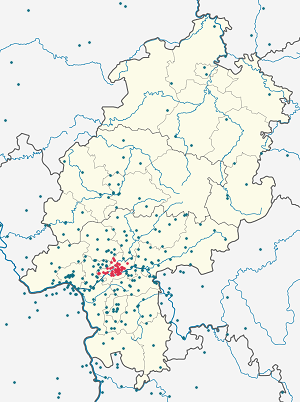 Karta över Frankfurt am Main med taggar för varje stödjare