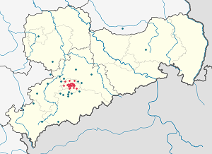 Map of Chemnitz with markings for the individual supporters