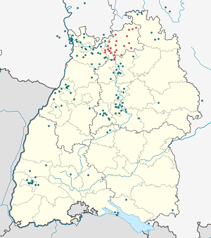 Karte von Neckar-Odenwald-Kreis mit Markierungen für die einzelnen Unterstützenden
