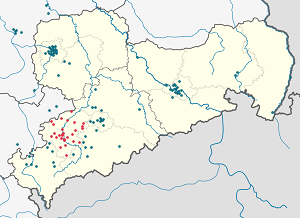 Karte von Zwickau mit Markierungen für die einzelnen Unterstützenden