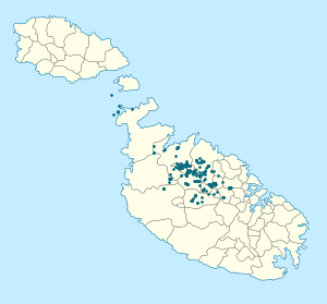 Map of Malta with markings for the individual supporters