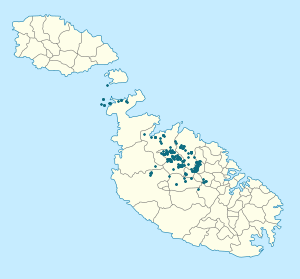 Mapa de Região Central, Malta com marcações de cada apoiante